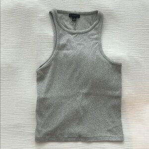 Grey Ribbed JCrew Tank Top Small